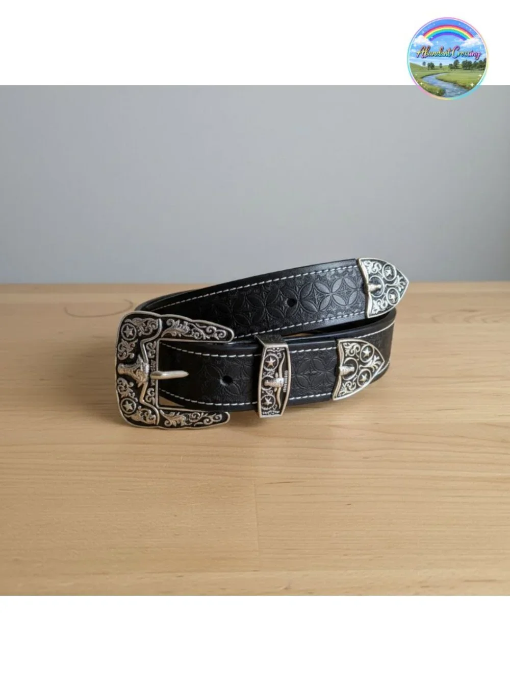 Genuine Leather Western Concho Belt Rodeo Cowboy Style
